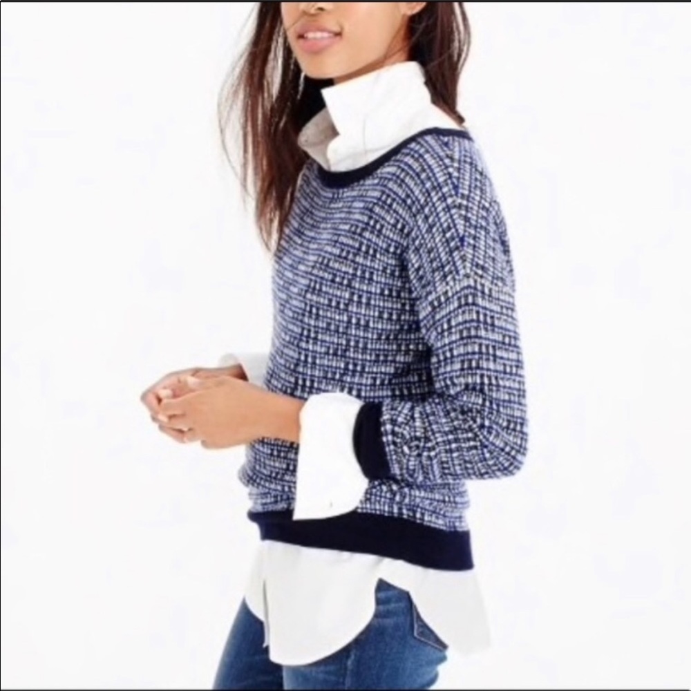 J. Crew Blue and White Sweater